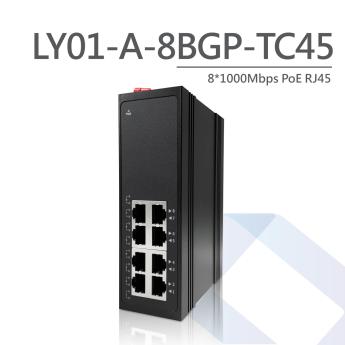 【45系列】 8埠Giga RJ45 工業PoE交換機