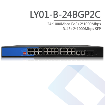 26埠Giga RJ45+2埠Giga SFP PoE交換機