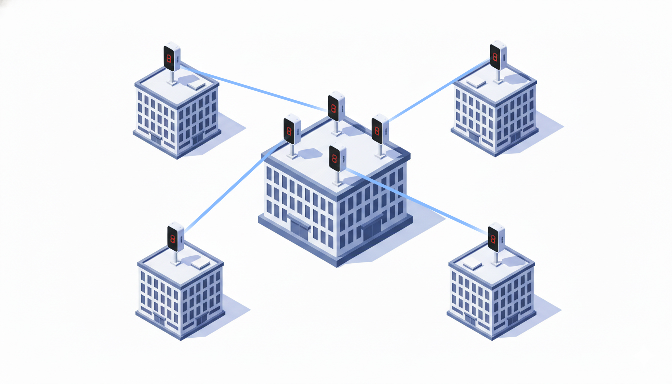 多台無線橋接器分流架構示意圖
