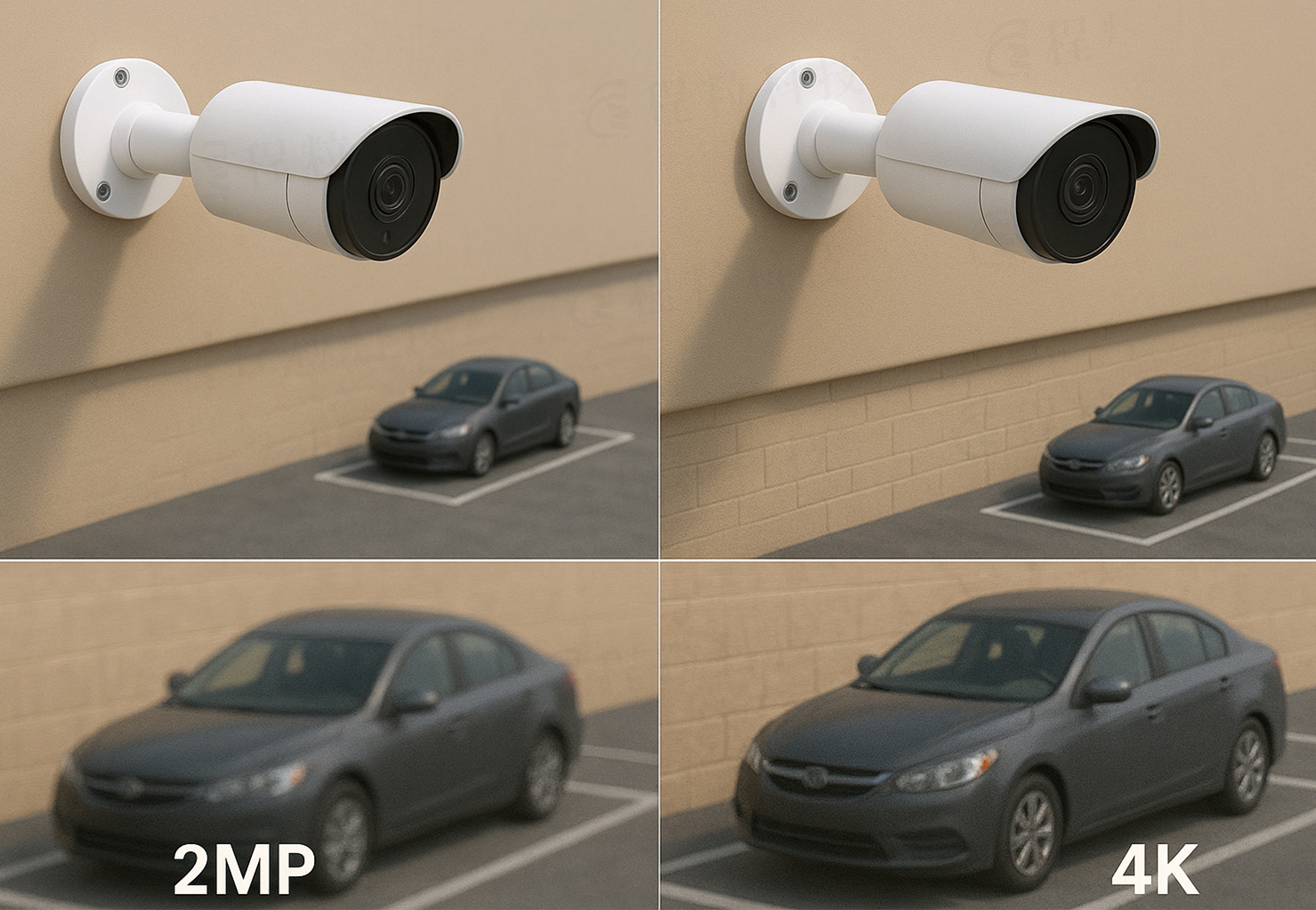 2MP與4K監控畫質比較示意圖