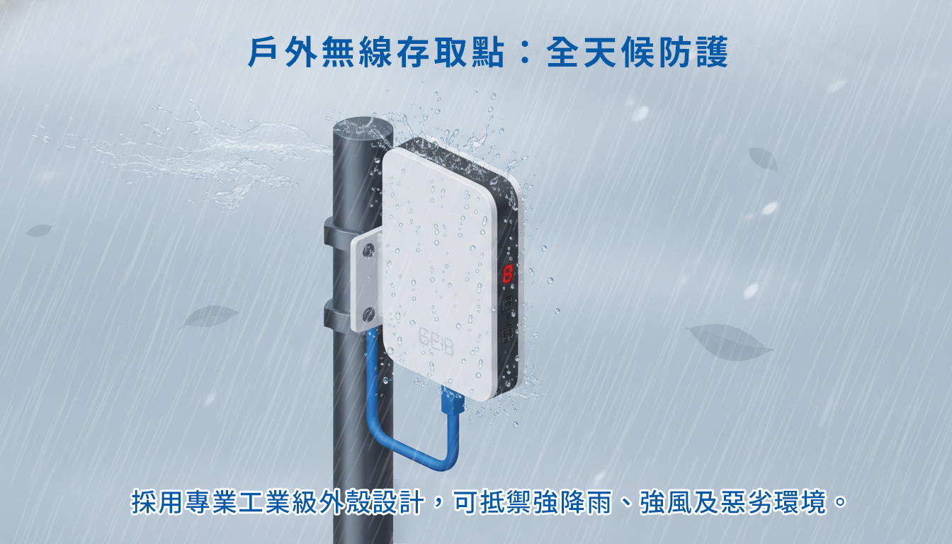 戶外無線AP防水安裝示意圖