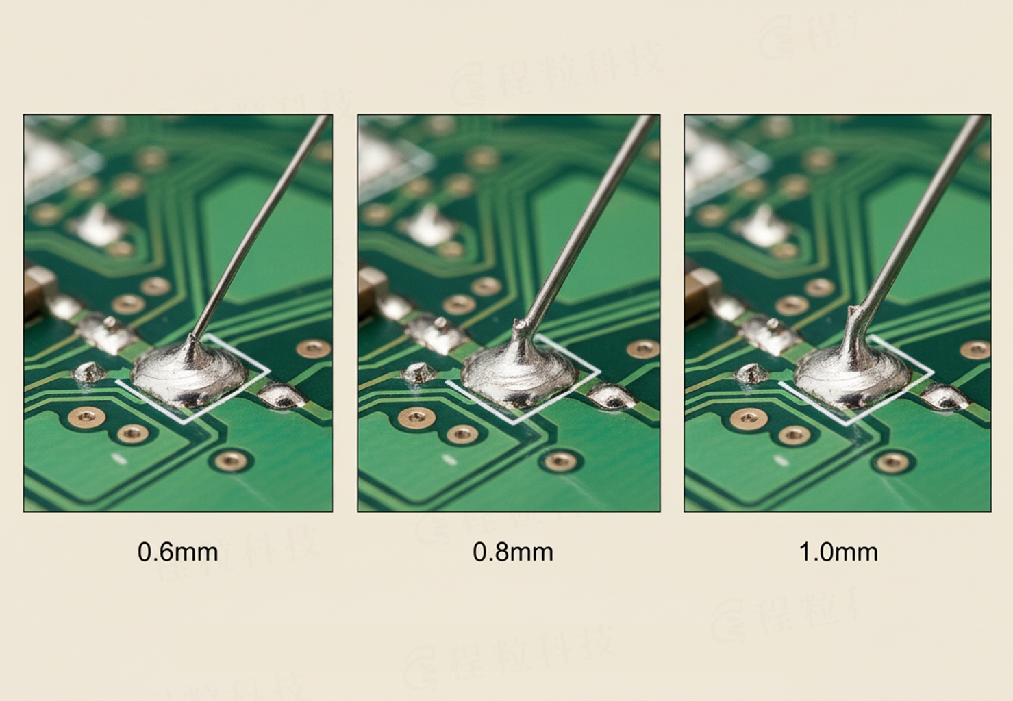 0.6/0.8/1.0mm 焊錫線比較