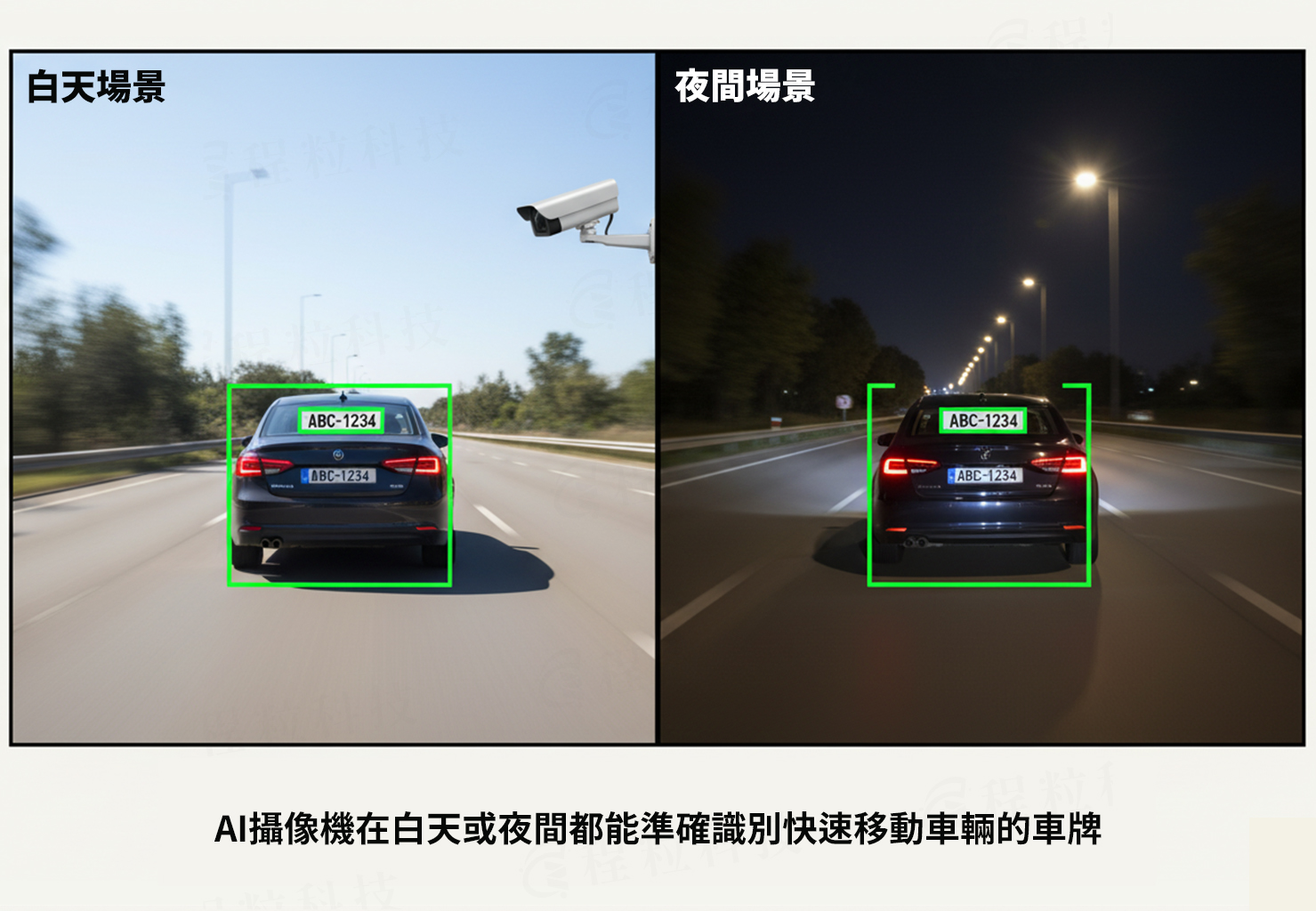 AI 攝影機自動辨識車牌示意圖